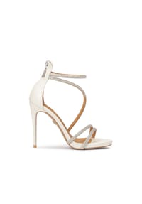 Kazar - Hochzeitssandalen mit dekorativem Zirkoniaband - Off-white
