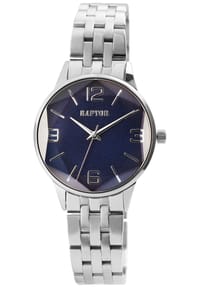 RAPTOR Raptor - Damen Quarz Armbanduhr Stellar mit Edelstahlgliederarmband - 3 ATM - Mineralglas - blau-silber