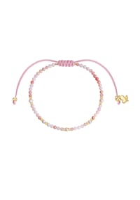 GLANZSTÜCKE MÜNCHEN - Armband Edelstahl gelbgold Textil (rosa) Opal rosa - gelbgold