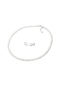 elli. - Schmuckset 925 Silber Muschelkernperlen - Weiß