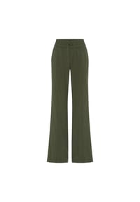 olsen - Hose mit weitem Bein und elastischem Bund - Olive Green