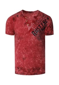 RUSTY NEAL - T-Shirt im coolen Used-Look-Design - Blau