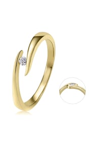 ONE ELEMENT Timeless Diamonds - 0,05 ct Diamant Brillant Spannfassung Ring - gold
