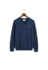 GANT - Strickpullover Classic Pullover V-Neck - dunkelblau