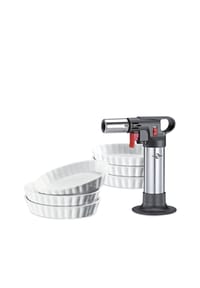 KÜCHENPROFI - Creme-Brûlée-Set, oval, 7-teilig - WEISS/SILBER
