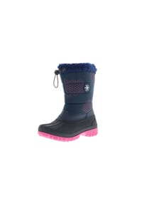 TOPWAY® Damen Halbschaft Winterstiefel Snowboots Teddyfell gefüttert blau/schwarz/pink Bild 1