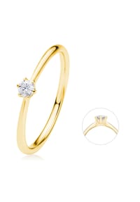 ONE ELEMENT Timeless Diamonds - 0.1 ct Diamant Brillant Ring aus 585 Gelbgold - gold