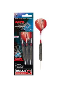BULL'S® - Steeldarts Aero Brass Dartpfeile Darts-Set Anfänger - red lightning