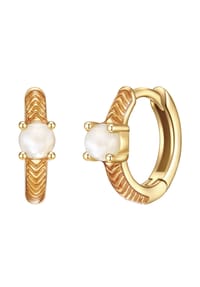 GLANZSTÜCKE MÜNCHEN - Damen Ohrringe aus 925/- Sterling Silber in Gelbgold mit Mondstein - gelbgold