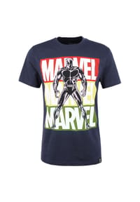 RE:COVERED - T-Shirt Marvel Black Panther Pop Art Navy mit angesagtem Black Panther-Print - Navy