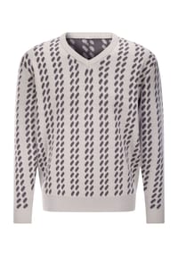 SIEH AN! - V-Pullover - hellgrau-anthrazit
