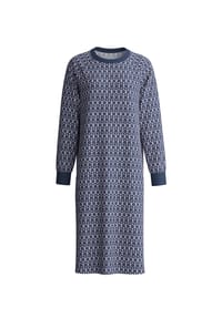 CALIDA - Damen Langarm-Nachthemd, Länge 110 cm Midnight Hearts - peacoat blue