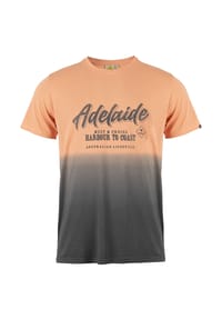 ROADSIGN® australia - Herren T-Shirt Dip Dyed mit Print und Farbverlauf, lässiger Freizeit Style mit australischem Flair für warme Tage, aus 100% Baumwolle - orange/grau