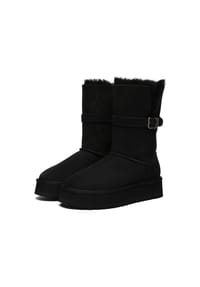EVERAU® - Damen 3-in-1 Plattform-Mid-Boots – Brush - BLACK