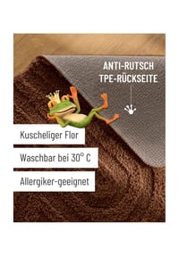 WECONhome Badteppich Fiete - Hoch-Tief-Effekt - Badteppich - anthrazit grau