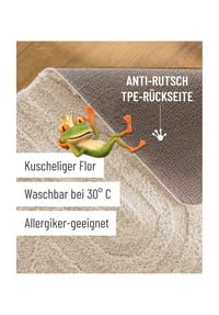 WECONhome Badteppich Fiete - Hoch-Tief-Effekt - Badteppich - anthrazit grau