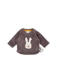 sigikid® - Velours-Sweatshirt Schneehase ,  für Babys - grau