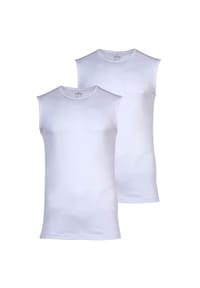 RAGMAN - Herren Unterhemden, 2er Pack - Shirt, Baumwolle, Rundhals, einfarbig - Weiß