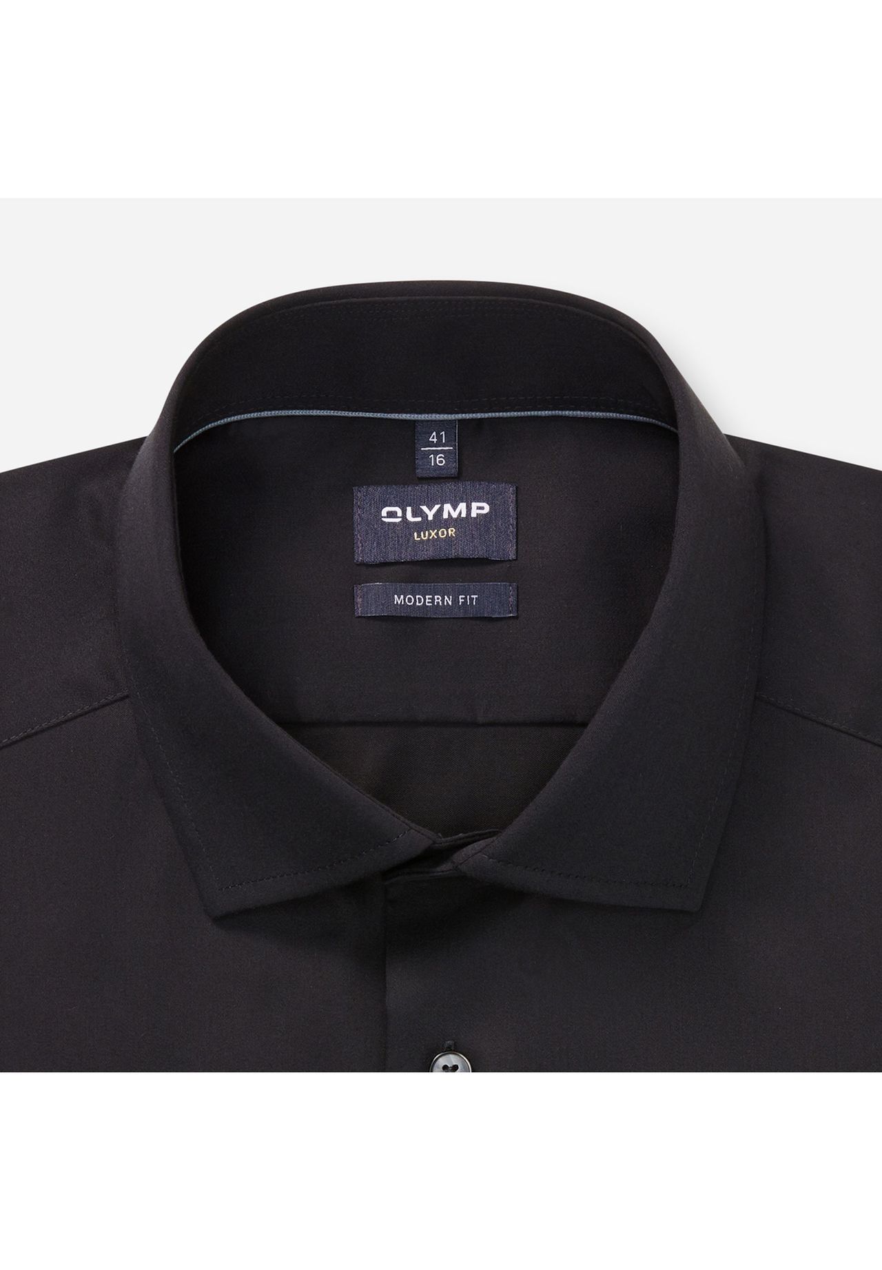 Olymp Freizeithemd Luxor, Modern Fit, Langarm, Kent-Kragen, FüR Herren, Schwarz, 43