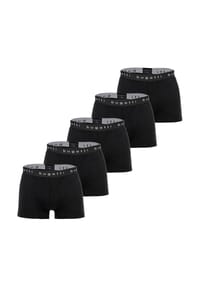 bugatti - Herren Boxershorts, 5er Pack - Boxer Briefs, Cotton Stretch, einfarbig - Schwarz