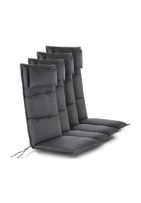 Aspero® - 4 Hochlehner Stuhlauflagen Sitzpolster - Anthrazit