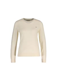 GANT - Damen Strickpullover - WOOL COTTON C-NECK, Wolle, Rundhals - Creme