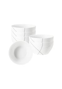 Seltmann Weiden Müslischalen Trio Highline ø 15 cm 6er Set weiß-grau - TRIO - weiß-grau