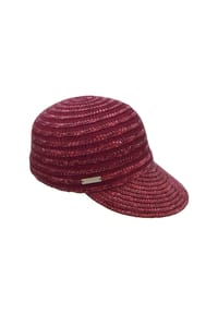 SEEBERGER - Strohborte Schirmmütze  mit Ripseinsatz 55718-0 - burgund
