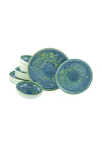 CreaTable - Yuki Grün-blau, Tellerset 12-tlg - Grün-blau