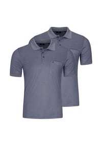 RAGMAN - Poloshirt 2er Pack Basic - Anthrazit