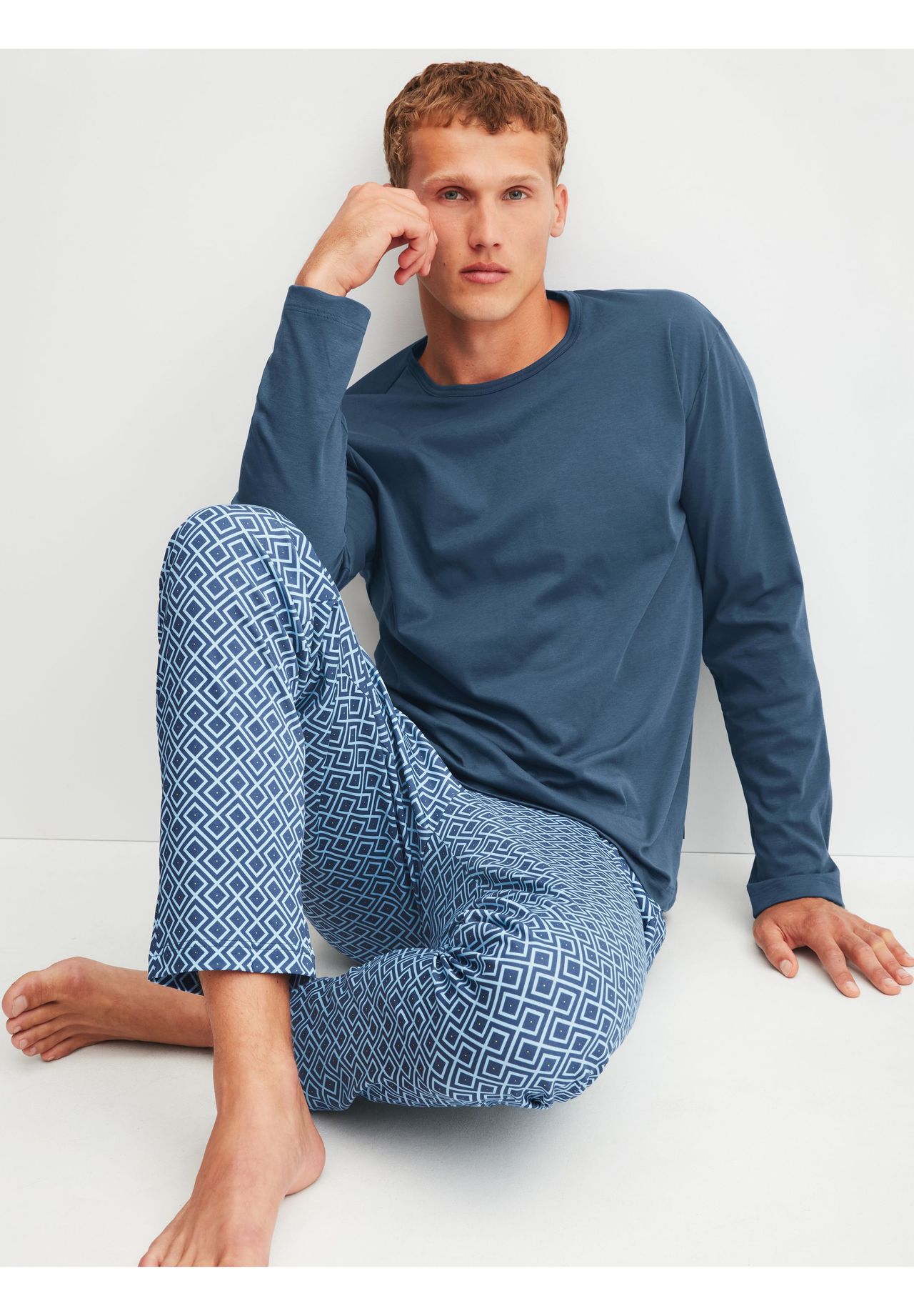 Calida Schlafanzug, Lang, FüR Herren, Blau, M