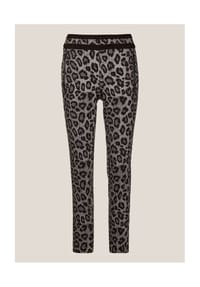 MADELEINE - Leo-Print Jersey-Hose mit Stretch - schwarz / grau
