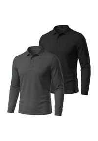 normani® - 2er Set Herren Langarm Poloshirt Lyroe - Anthrazit