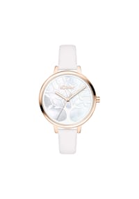 s.Oliver - Uhr - mit elegantem Lebensbaum auf Perlmuttzifferblatt - weiß