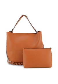 HARPA - Shopper HALIN mit Schultergurt aus silberfarbenen Kettengliedern - arctic white