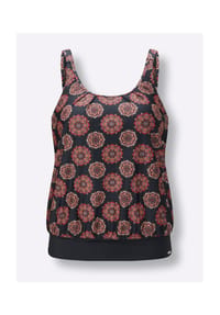 Witt - Oversized-Tankini-Top - schwarz-rot-bedruckt