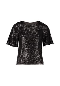 Vera Mont - Pailletten-Bluse mit Flügelärmeln - Deep Dahlia