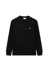 LACOSTE - Herren Langarmshirt - Long Sleeved Cotton T-Shirt, Rundhals, Baumwolle - Blau