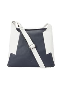 VOi Boston - Boston Umhängetasche Leder 32 cm - blau-weiss