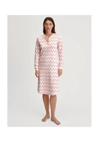 CALIDA - Damen Langarm-Nachthemd, Länge 110cm Midnight Flowers - pearl blush