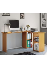 VCM. - My Office Holz Eckschreibtisch Winkeltisch Schreibtisch Computertisch PC Fach Lusias Bild 2
