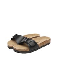 EVERAU® - Damen Leder Sandalen Swan - BLACK