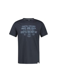 LERROS - Sportliches T-Shirt aus Baumwolle mit coolem Slogan-Print - BAY GREEN