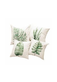 LOBERON - Kissenhülle 4er Set Marly creme/grün - creme/grün
