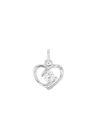 amor Herz - Motivanhänger für Damen, 925 Sterling Silber, Zirkonia synth. | Herz - Silber