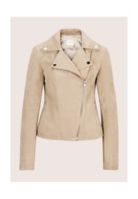 MADELEINE - Bikerjacke aus Ziegenveloursleder - beige