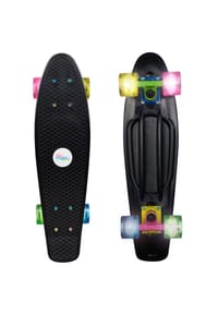 No Rules - Skateboard ABEC 5 Fun Neon, mit Leuchtrollen - schwarz