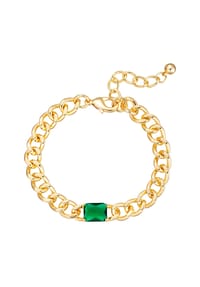 Luluandjane - Armband gelbgold Glas grün - gelbgold