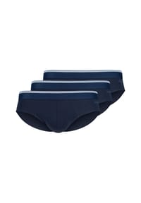 SKINY® - Herren Slips, 3er Pack - Brasil-Slips Cotton Multipack, Unterwäsche, Cotton Stretch - Blau