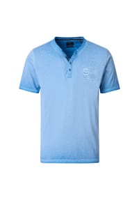 CASAMODA - Herren Henley uni Basic Circular Knit - Grün
